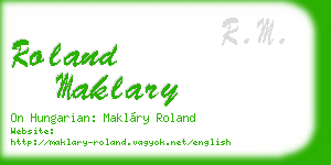 roland maklary business card