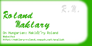 roland maklary business card